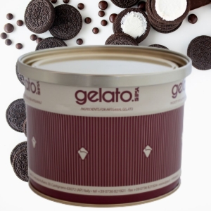 Pasta VARIEGATO BLACK COOKIE do przekładania i dekorowania lodów, deserów i ciast o smaku oreo 2,5 KG CENA ZA KG 66,35 ZŁ